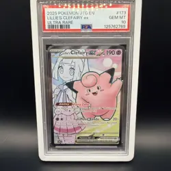 Pokemon Journey Together Lillie's Clefairy EX Holo TCG Card 173/159 PSA 10 - Image 1