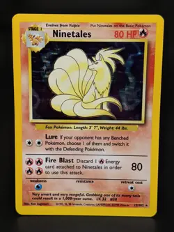 TCG Pokemon Ninetales 12/102 Base Set Holo 1999 WOTC: NM Near Mint Ungraded - Image 2