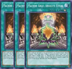 Yugioh Machine Angel Absolute Ritual x 3 1st Edition NM - Free Holographic Card - Image 1
