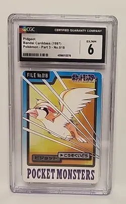 Pidgeot No. 018 Pokemon 1997 Bandai Carddass Japanese Card Graded CGC 6 EX/NM - Image 2