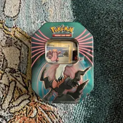 Pokemon TCG Darkrai Tin Collector W/50+ Cards & 2 Coins - Image 1