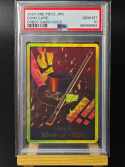 DON!! CARD PRB01-SABO-GOLD ONE PIECE PRB01 ONE PIECE CARD THE BEST- 2024 PSA 10 - Image 1