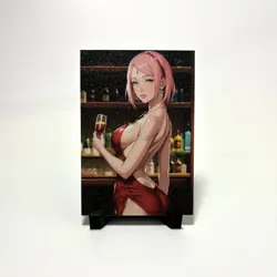 Naruto Sakura Haruno Sexy Dress Anime Waifu Girl Doujin Goddess Glitter Art Card - Image 2