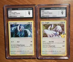 Pair of Lugia Holo Pokemon CGC Graded 9 Mint Cards 132/185 & 022/025 New Labels - Image 1