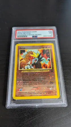 2001 Pokemon Game Entei Reverse Holo Movie 3 Black Star Promo Foil #34 PSA 7 NM - Image 1