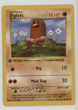 Diglett Shadowless 1st Ed. Pokemon Base Set #47 1999 - Image 1