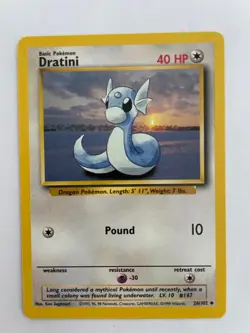 Dratini Uncommon Normal Base Set 026/102 LP Pokemon TCG - Image 1