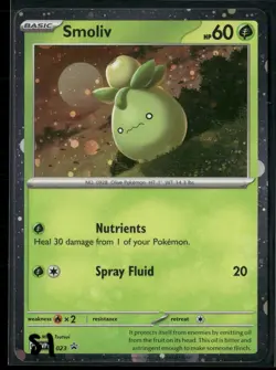 Pokemon - Smoliv SVP023 Promo Cosmos Holo NM HD SWIRL - Image 1