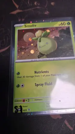 Pokemon - Smoliv SVP023 Promo Cosmos Holo NM HD SWIRL - Image 3