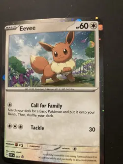 Pokemon Eevee #043 English SVP Black Star Promo Cosmos Holo LP - Image 2
