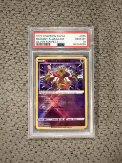 Pokemon Radiant Alakazam 059/195 Silver Tempest Holo Radiant Rare PSA 10 - Image 1