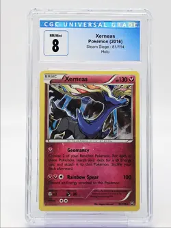 XERNEAS 2016 POKEMON XY STEAM SIEGE HOLO RARE 81/114 CGC 8 Q5650 - Image 1