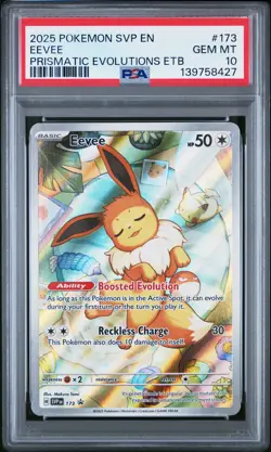 2025 POKEMON SVP EN-SV BLACK STAR PROMO #173 EEVEE PSA 10 - Image 1