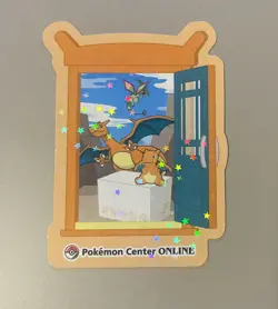 S1858 Charizard Holo Japanese Pokemon Center Prize Award Holo Sticker - Image 1