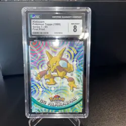 1999 Pokemon Topps Alakazam #65 Series 1 First Print CGC 8 Near Mint/Mint - Image 1