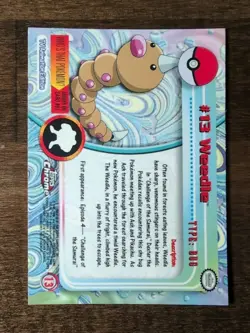 Pokemon Topps Chrome 2000 Weedle NM - Image 3