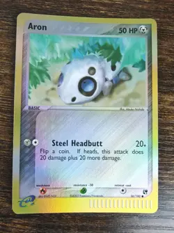 Pokemon Aron 56/100 EX Sandstorm Reverse Holo Rare - Image 1