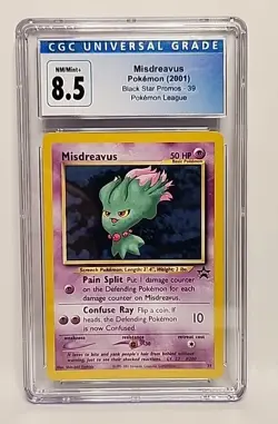Misdreavus # 39 Black Star Promo 2001 Pokemon League Graded CGC 8.5 NM/MINT+ - Image 1