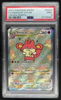 2023 Pokemon SWSH Crown Zenith Simisear VST Galarian Gallery #GG37/GG70 PSA 9 - Image 1