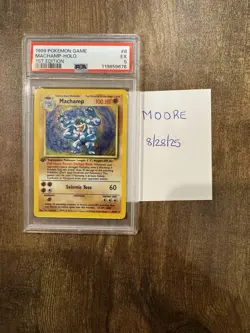 1999 Pokemon Game Machamp Holo 1st Edition PSA 5 - Image 4
