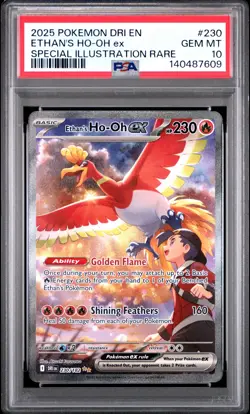 2025 POKEMON DRI EN-DESTINED RIVALS #230 ETHAN'S HO-OH EX PSA 10 - Image 1
