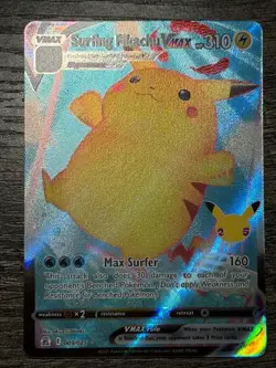 POKEMON FULL ART SURFING PIKACHU VMAX 009/025 ULTRA RARE CELEBRATIONS 2021 LP-NM - Image 1