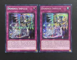 2025 YUGIOH MP25 1ST ED SECRET RARE DOMINUS IMPULSE X2 NM SET - Image 1