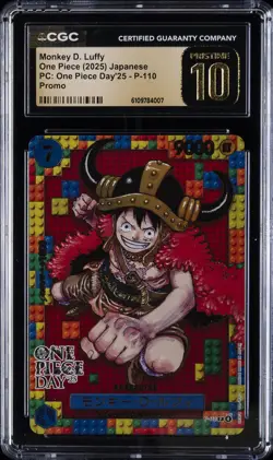 2025 ONE PIECE JPN PC: ONE PIECE DAY '25 PROMO MONKEY D. LUFFY CGC 10 PRISTINE - Image 1