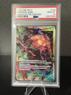 2024 ONE PIECE OP06-118 SEC - WINGS OF THE CAPTAIN - RORONOA ZORO PSA 10 - Image 1
