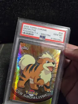 PSA 10 2000 Pokemon Game Topps Chrome Growlithe Spectra TV Rare Base Series 1GEM - Image 5