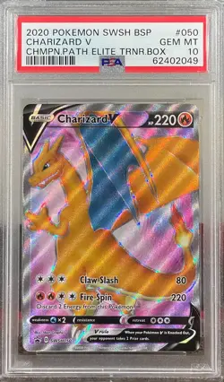 PSA 10 GEM MINT Pokemon Charizard V Champions Path Elite Trainer Box SWSH050 - Image 1