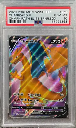 PSA 10 GEM MINT Pokemon Charizard V Champions Path Elite Trainer Box SWSH050 - Image 1