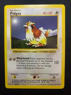 PIDGEY (SHADOWLESS) - 057/102 - BASE SET - POKEMON CARD - LP - Image 1