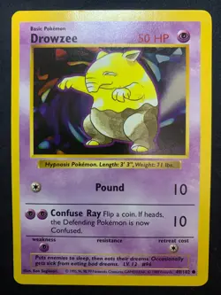 DROWZEE (SHADOWLESS) - 049/102 - BASE SET - POKEMON CARD - LP - Image 1