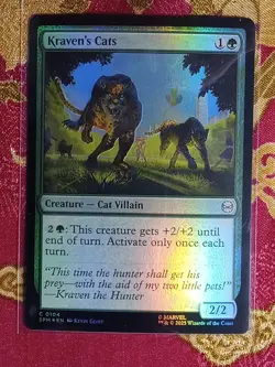 FOIL Kraven's Cats Marvel Spider-Man Magic The Gathering MTG Cat Villain Card - Image 1