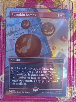 FOIL EXTENDED Pumpkin Bombs Marvel Spider-man Magic The Gathering MTG Card - Image 1