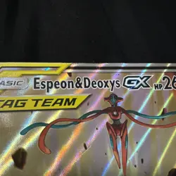 Espeon & Deoxys GX SM240 Tag Team Black Star Promo Jumbo Pokemon 2020 - Image 3