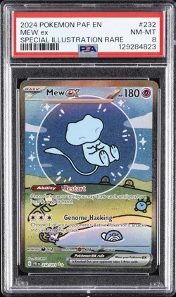 2024 POKEMON PAF EN-PALDEAN FATES SPECIAL ILLUSTRATION RARE #232 MEW EX PSA 8 - Image 1