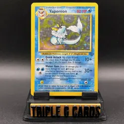 Pokemon TCG Vaporeon Holo Rare 12/64 Jungle Set Vintage WOTC /Shark Bait Auction - Image 1