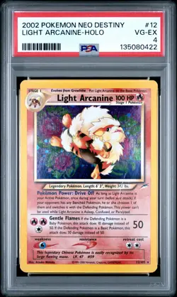 2002 POKEMON NEO DESTINY #12 LIGHT ARCANINE-HOLO PSA 4 - Image 1