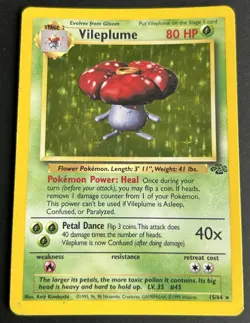 Pokemon TCG Vileplume 15/64 Jungle Holo Rare Unlimited MP - Image 1