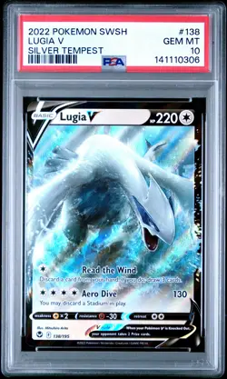 2022 POKEMON SWORD & SHIELD SILVER TEMPEST #138 LUGIA V PSA 10 - Image 1