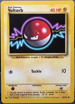 Voltorb 67/102 Base Set Pokemon TCG 1999 MP - Image 1
