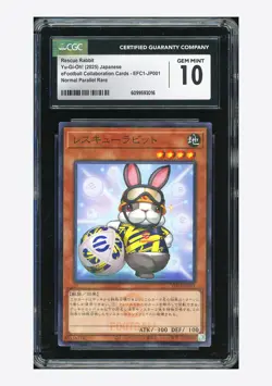 Yu-Gi-Oh CGC 10 GEM Rescue Rabbit Normal Parallel Rare 2025 EFC1-JP001 Japanese - Image 1