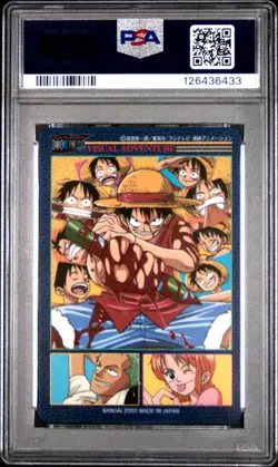 2000 CARDDASS ONE PIECE VISUAL ADVENTURE PART 1 #3 LUFFY/NAMI/ZORO PSA 7 - Image 2