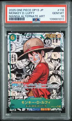 2025 ONE PIECE JPN CARRYING ON HIS WILL MANGA ALT ART MONKEY D. LUFFY PSA 10 - Image 1