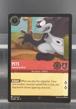 Disney Lorcana Pete - Steamboat Rival 116/204 Cold Foil Shimmering Skies Super R - Image 1