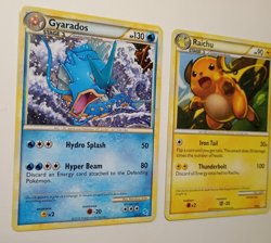 Pokemon TCG HGSS Trainer Kit Raichu 19/30, Gyrados 20/30 Non Holo LP. See Photos - Image 2