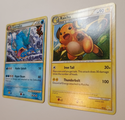 Pokemon TCG HGSS Trainer Kit Raichu 19/30, Gyrados 20/30 Non Holo LP. See Photos - Image 3