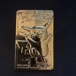 Pikachu 1999 Pokemon 23K Gold-Plated Burger King Nintendo Promo Trading Card - Image 1